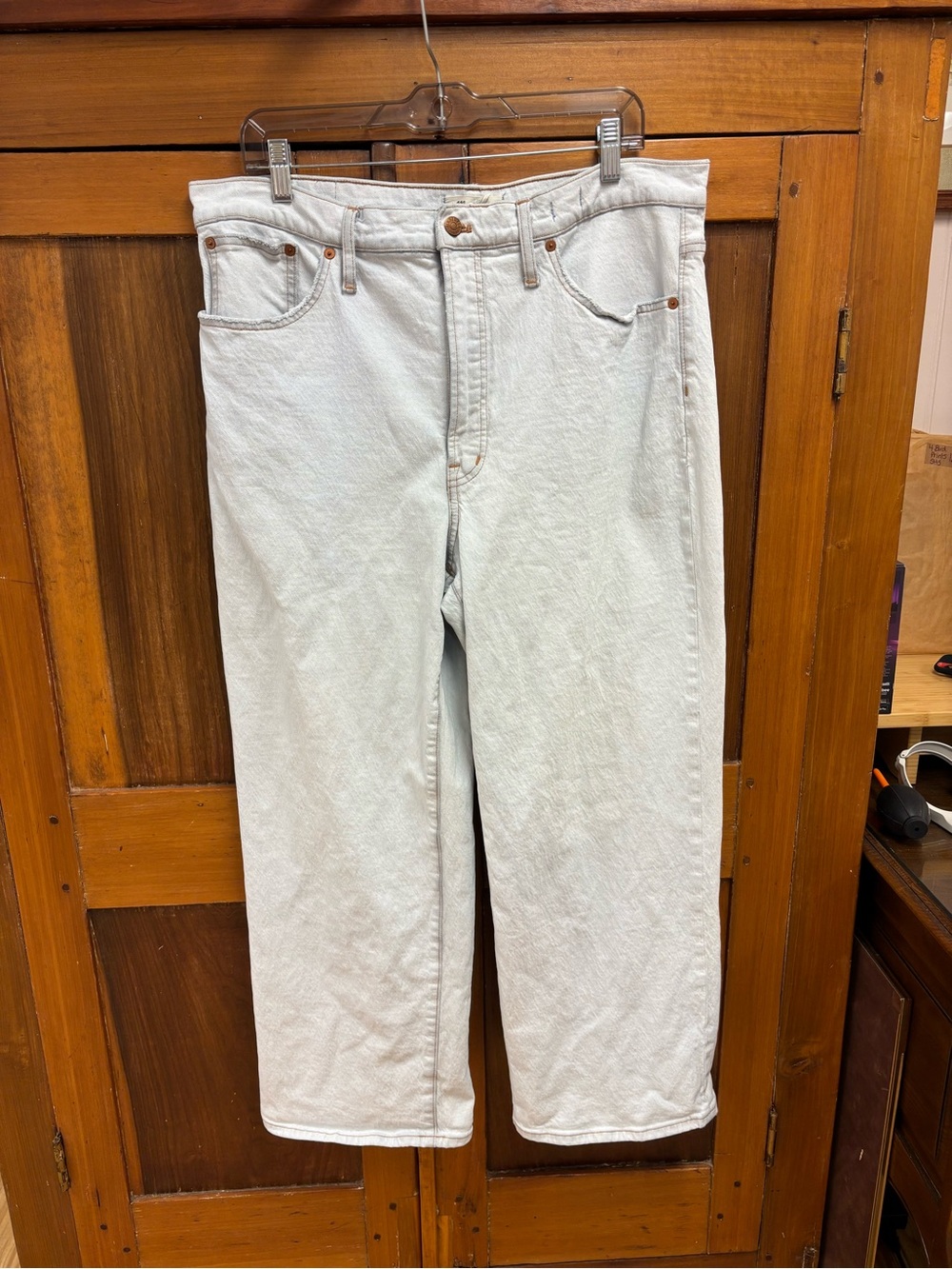 Madewell Perfect Vintage Wide Leg Crop Jeans Sz 32 Light Wash